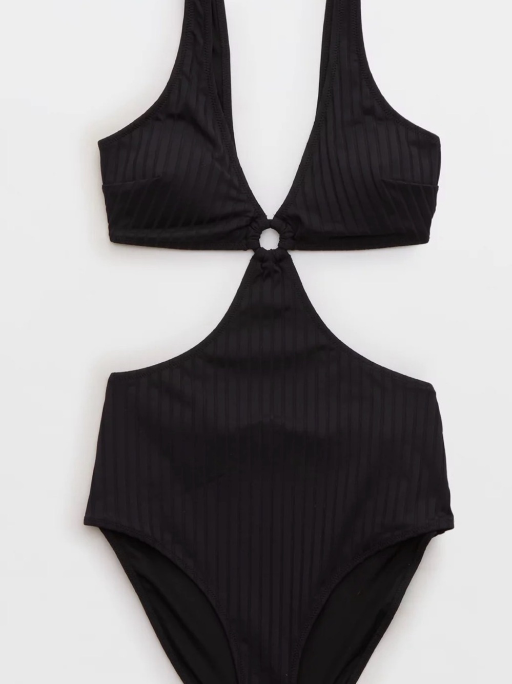Aerie Wide Rib Cut Out Ring One Piece Swimsuit